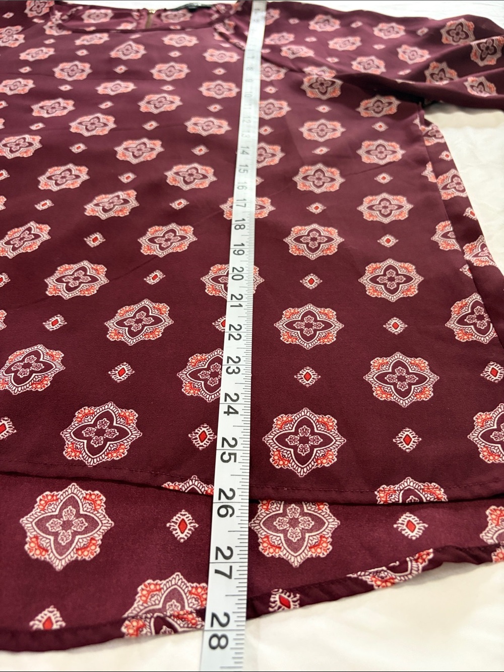 Papermoon Burgundy Floral Medallion Blouse - Picture 9 of 11